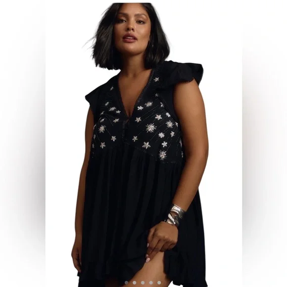 anthropologie black sequin dress Velvet Sequin Mini Shift Dress
